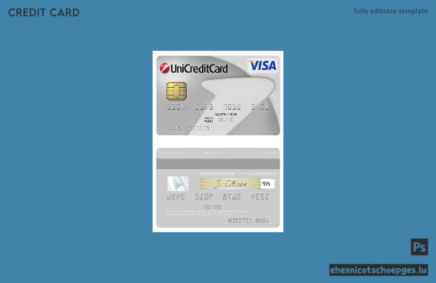 Beispielvorschau der UniCredit Visa Classic Karte aus Österreich